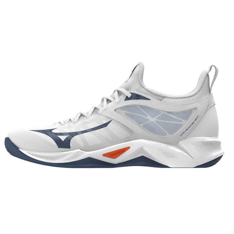 Mizuno WAVE Dimension Wit Donkerblauw Blauw | YQKW4765