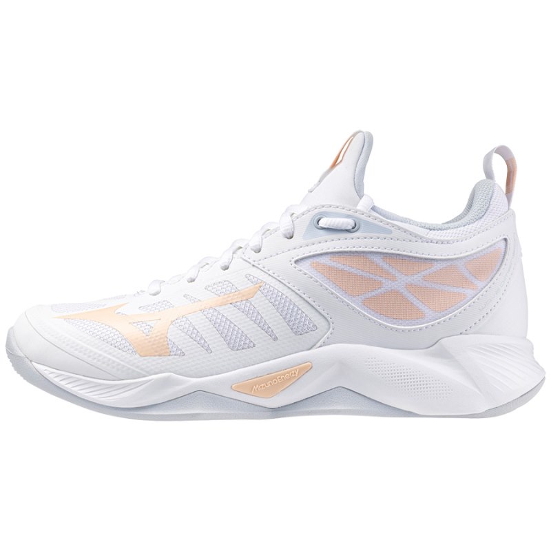 Mizuno WAVE Dimension Wit Lichtoranje Lichtblauw | CHLP7539