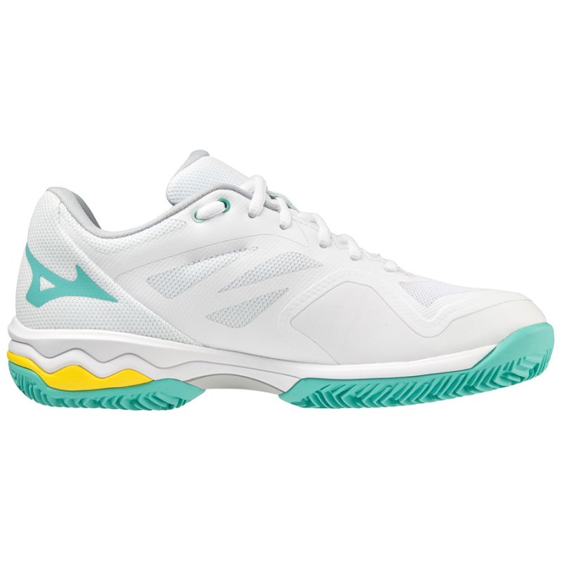 Mizuno WAVE Exceed Light CC Wit Turquoise Geel | PMBE1509