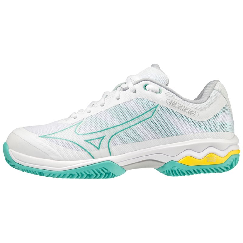 Mizuno WAVE Exceed Light CC Wit Turquoise Geel | PMBE1509