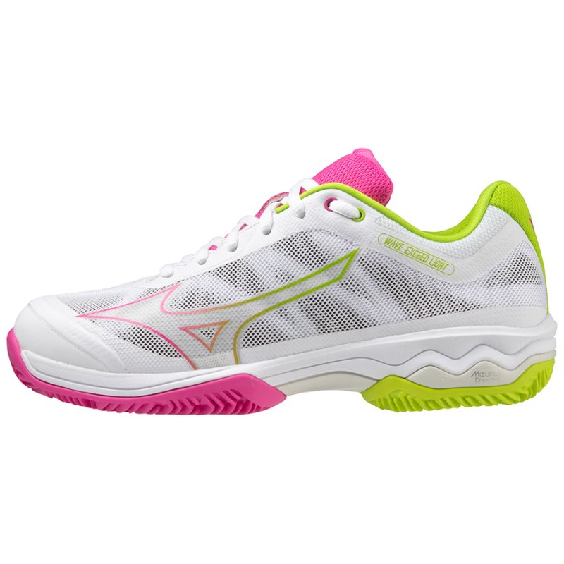 Mizuno WAVE Exceed Light Padel Wit Fuchsie Lichtgroen | LIZQ8098