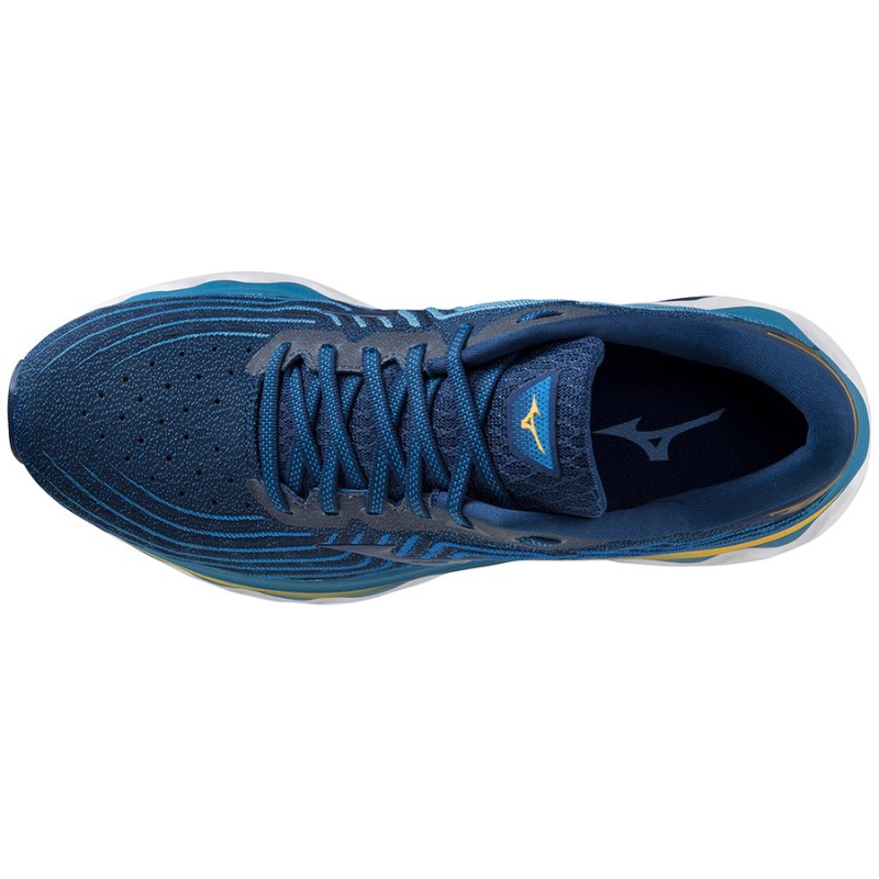 Mizuno WAVE Horizon 6 Blauw Geel | TGJO8508