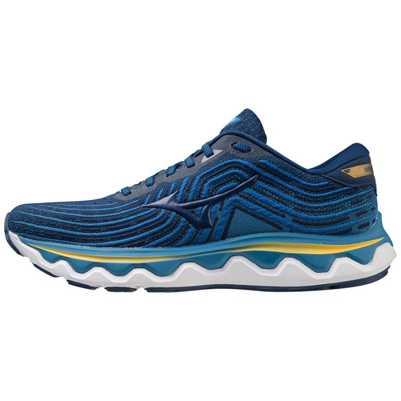 Mizuno WAVE Horizon 6 Blauw Geel | TGJO8508