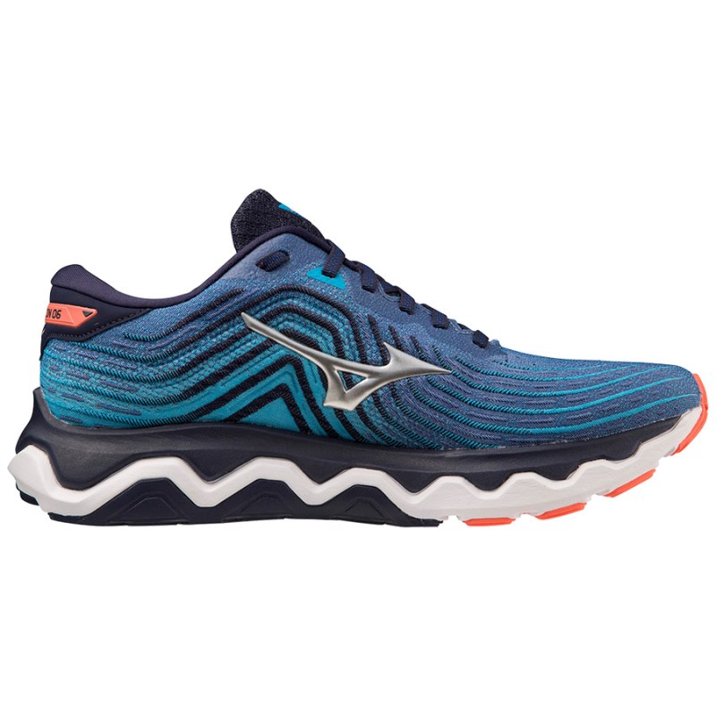 Mizuno WAVE Horizon 6 Blauw Zilver Oranje | RZHM3054