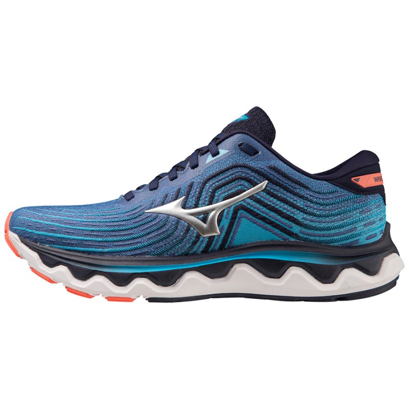 Mizuno WAVE Horizon 6 Blauw Zilver Oranje | RZHM3054