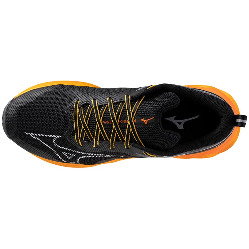 Mizuno WAVE Ibuki 4 Zwart Wit Oranje | NXXU4400