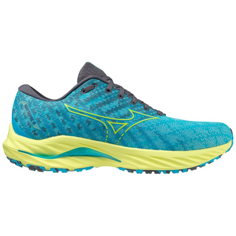 Mizuno WAVE Inspire 19 Blauw Geel | ZFLZ2140