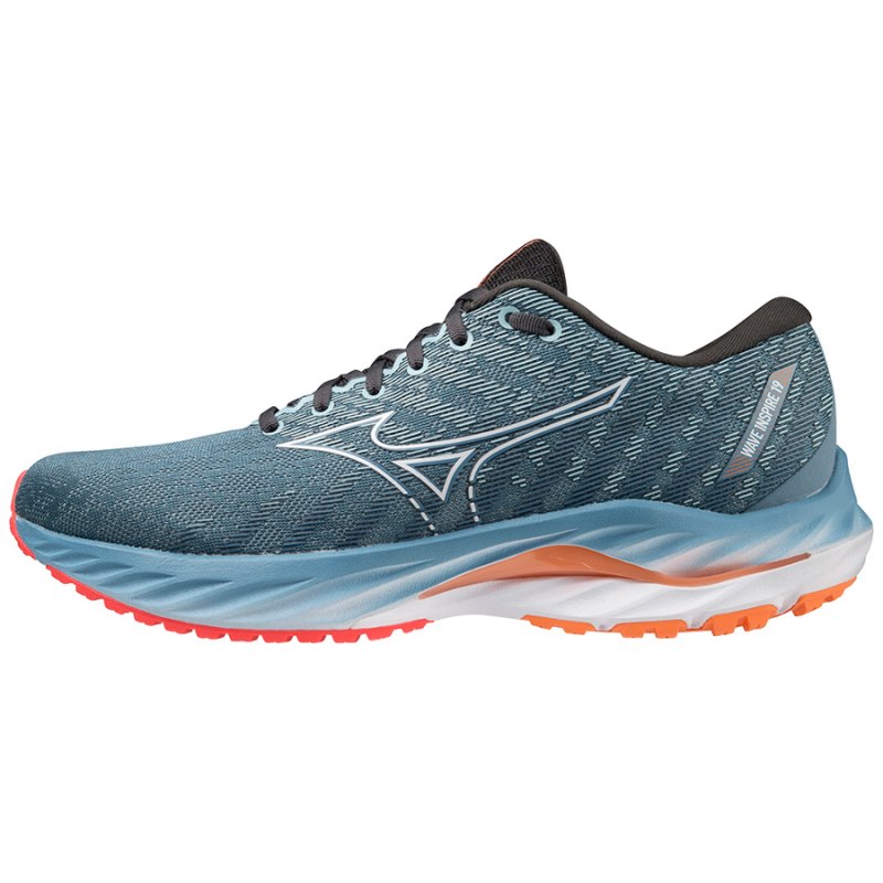 Mizuno WAVE Inspire 19 Groen Blauw Wit Lichtoranje | QTHN7606