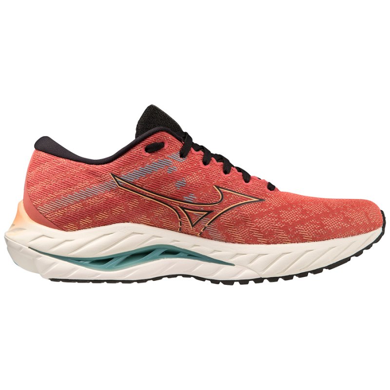 Mizuno WAVE Inspire 19 Rood Zwart Lichtturquoise | VWMF2083