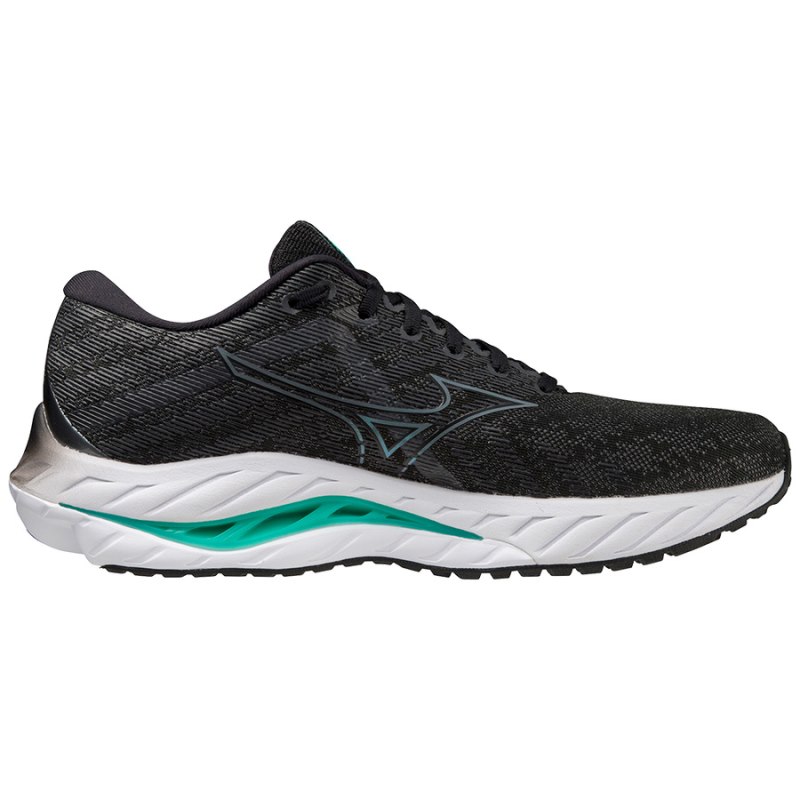 Mizuno WAVE Inspire 19 Zwart Donkergrijs Groen | YEBM4459