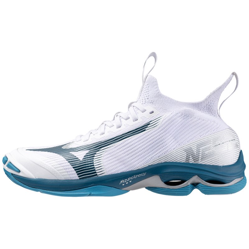 Mizuno WAVE Lightning Neo 2 Wit Blauw Zilver | XKGK0825