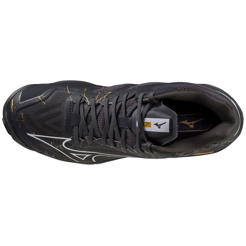 Mizuno WAVE Lightning Z7 Mid Zwart Goud | RYKE7698