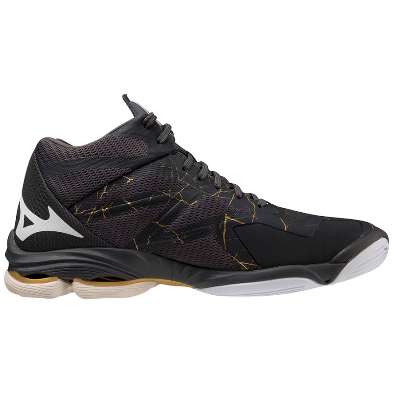 Mizuno WAVE Lightning Z7 Mid Zwart Goud | RYKE7698