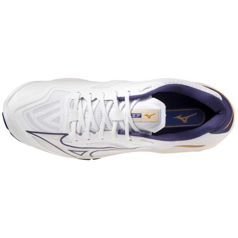 Mizuno WAVE Lightning Z7 Wit Blauw Goud | UJUY2290