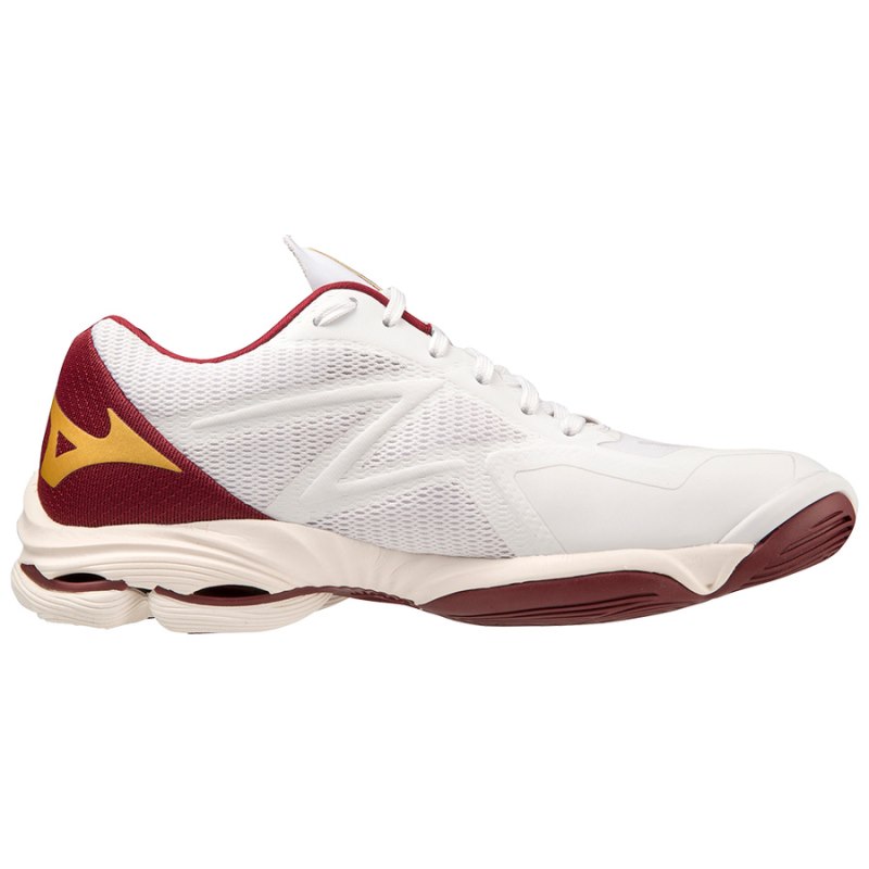 Mizuno WAVE Lightning Z7 Wit Bordeaux Goud | GINK1542