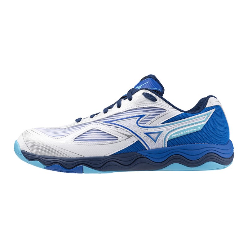 Mizuno WAVE Medal 7 Wit Donkerblauw Blauw | VIAJ9982