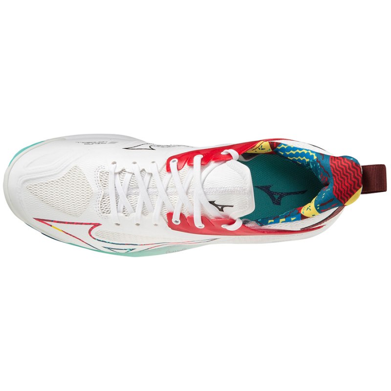 Mizuno WAVE Mirage 4 Wit Rood Blauw | CIUH4040