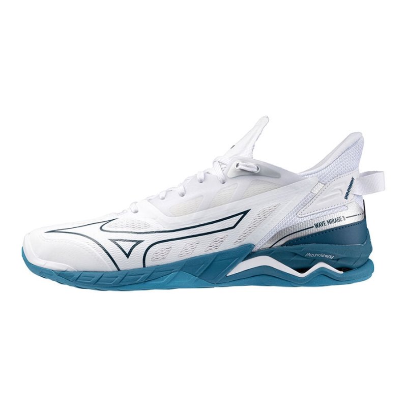 Mizuno WAVE Mirage 5 Wit Blauw Zilver | GRXW2590