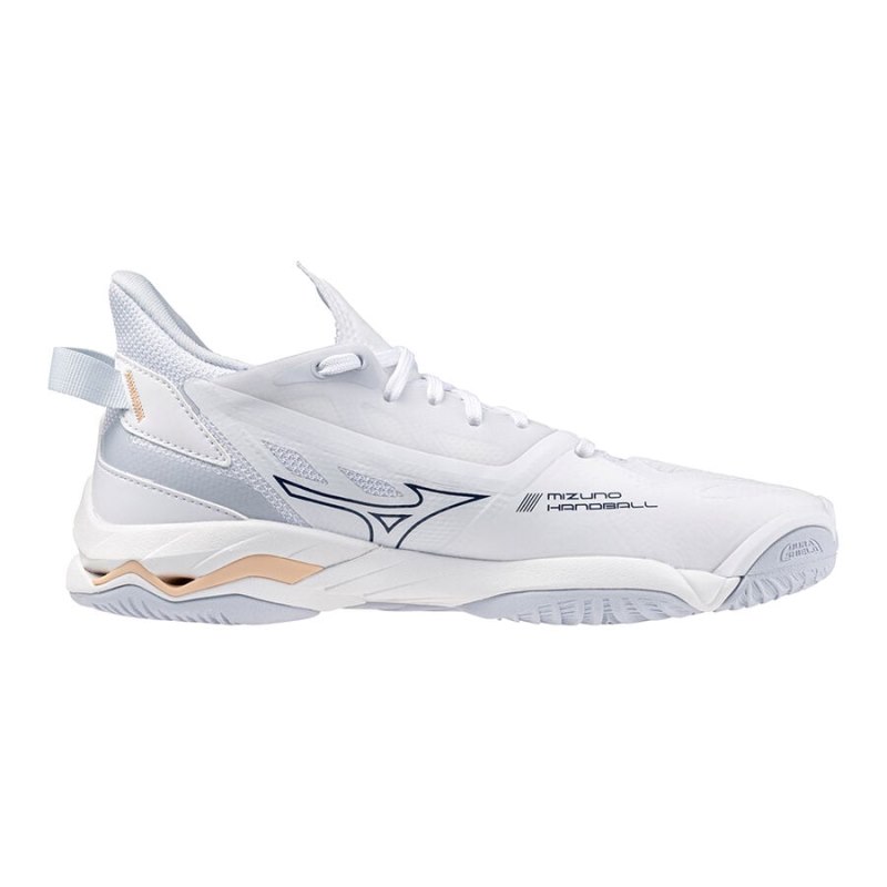 Mizuno WAVE Mirage 5 Wit Donkerblauw Lichtoranje | NORT4321