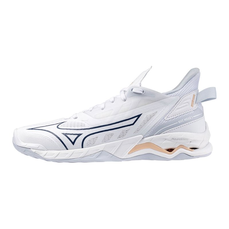 Mizuno WAVE Mirage 5 Wit Donkerblauw Lichtoranje | NORT4321