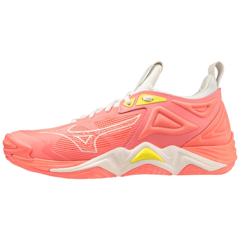 Mizuno WAVE Momentum 3 Koraal Zwart Geel | MBDW7643