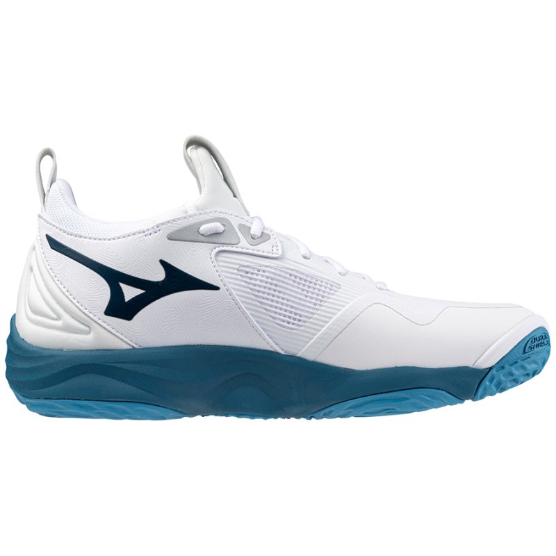 Mizuno WAVE Momentum 3 Wit Blauw Zilver | KDCD5028