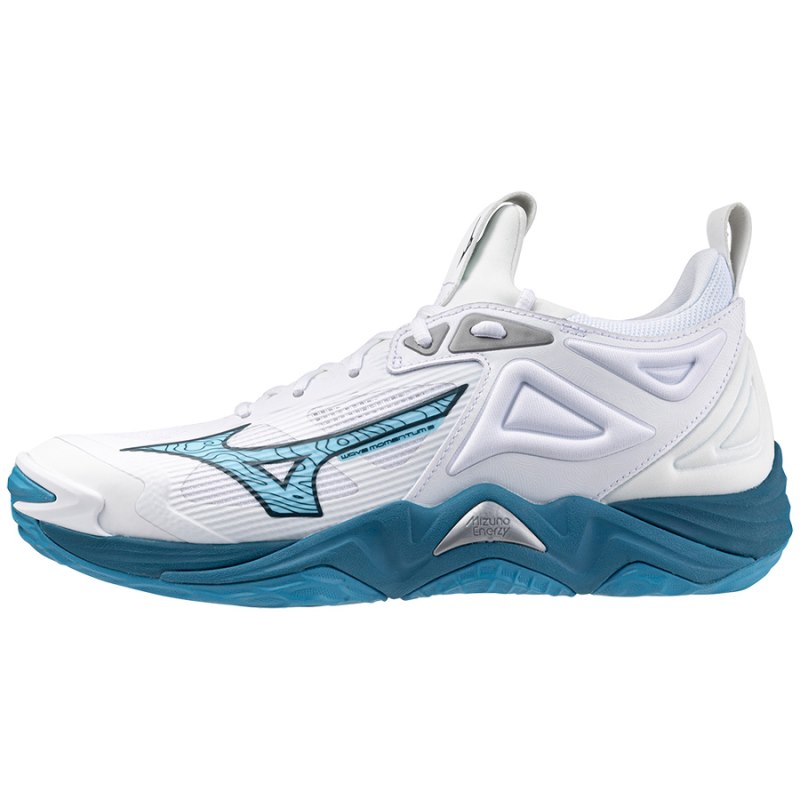 Mizuno WAVE Momentum 3 Wit Blauw Zilver | KDCD5028