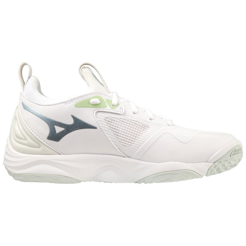 Mizuno WAVE Momentum 3 Wit Groen | DHQB1185