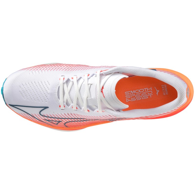 Mizuno WAVE Rebellion Pro Wit Zilver Rood | WHKE8878