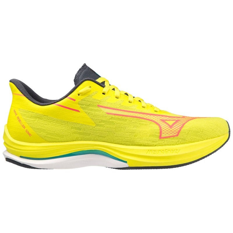 Mizuno WAVE Rebellion Sonic Geel Groen Rood | BBTL3494