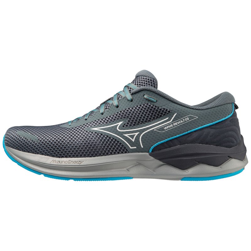 Mizuno WAVE Revolt 3 Grijs Blauw | OSBF1475