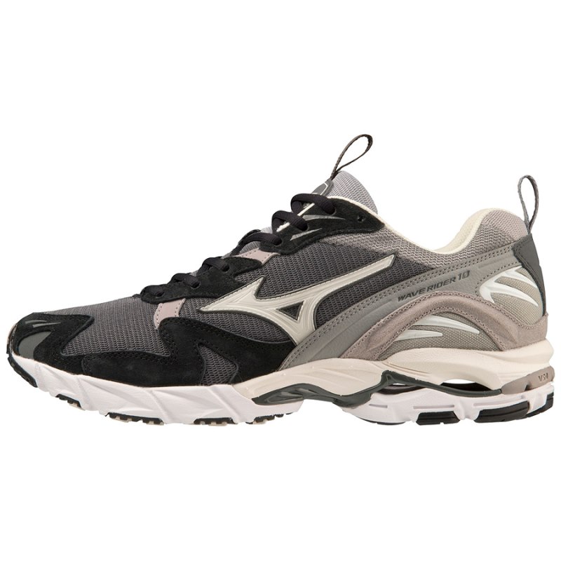 Mizuno WAVE Rider 10 Premium Donkergrijs Wit Zwart | ZBQR7134