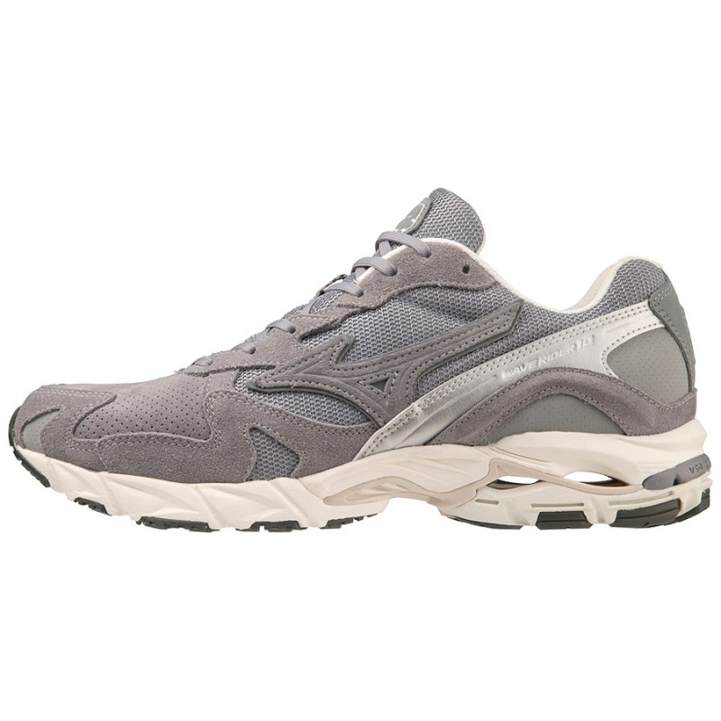 Mizuno WAVE Rider 10 Premium Zilver Grijs Wit | ALWY8192