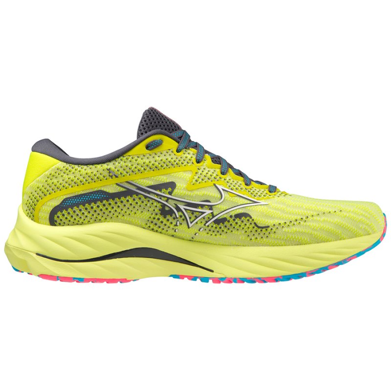 Mizuno WAVE Rider 27 Geel Wit Blauw | XCPO3633