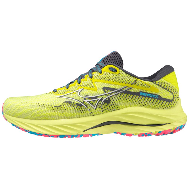 Mizuno WAVE Rider 27 Geel Wit Blauw | XCPO3633