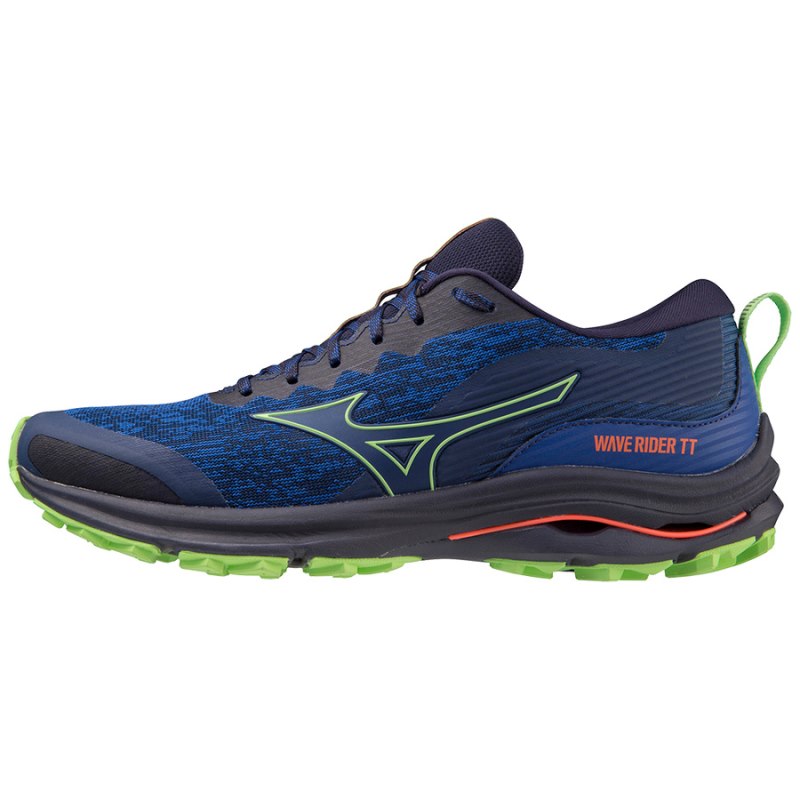 Mizuno WAVE Rider Tt Donkerblauw Groen Rood | MAMO4643