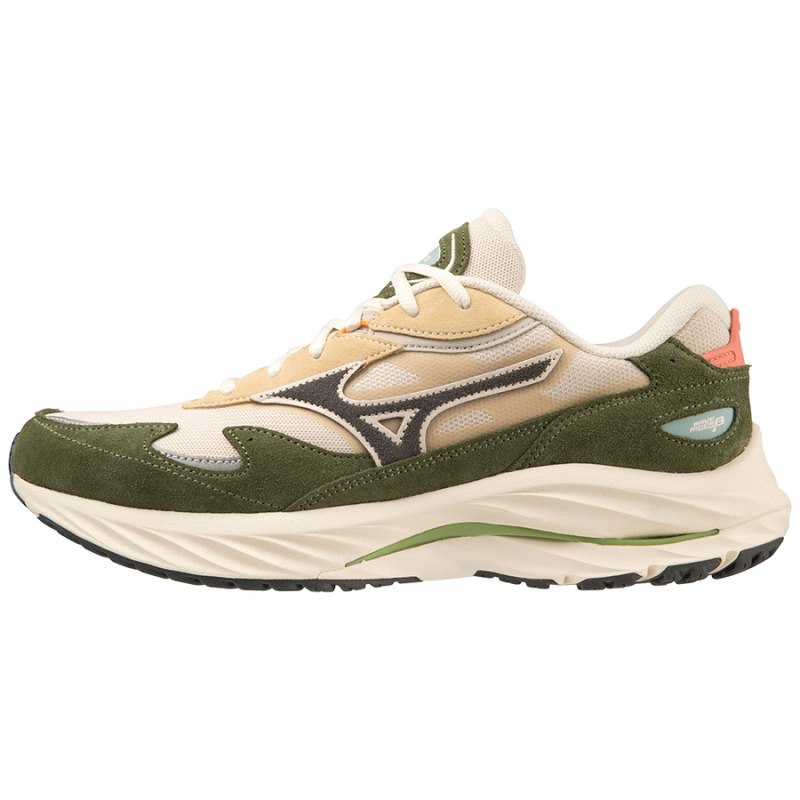 Mizuno WAVE Rider β Beige Donkergrijs Groen | ZUCW2905