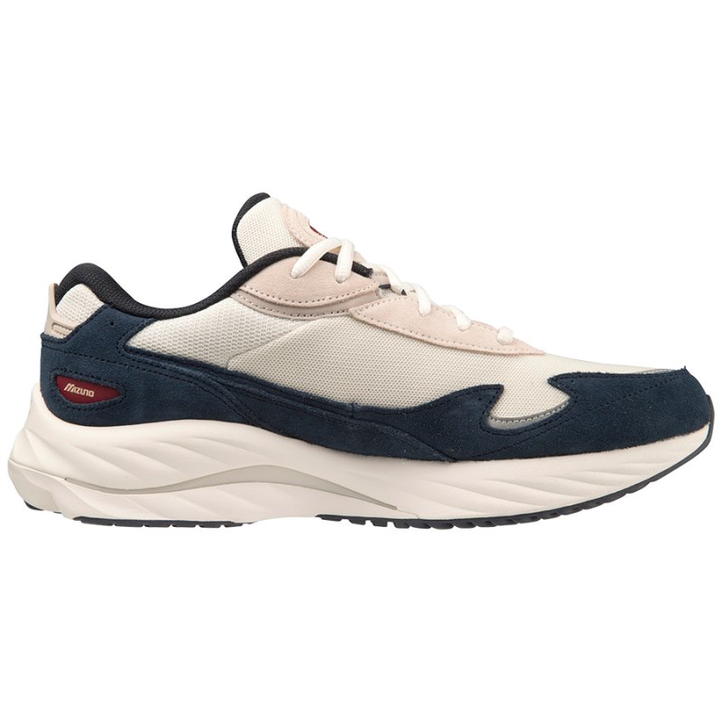 Mizuno WAVE Rider β Wit Beige Donkerblauw | AOZF5833