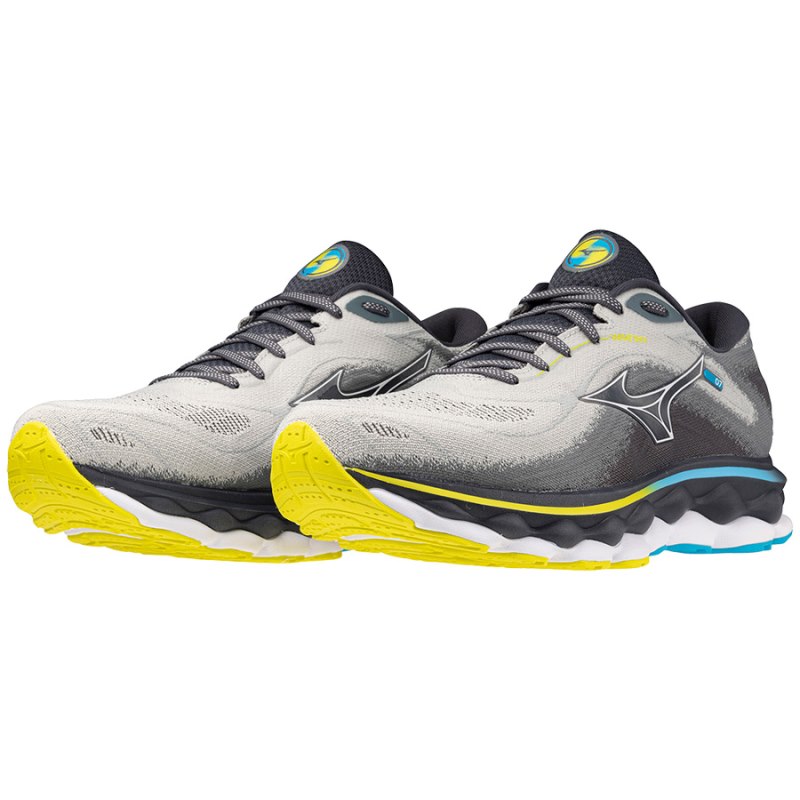 Mizuno WAVE Sky 7 Blauw Wit Geel | URQL3372