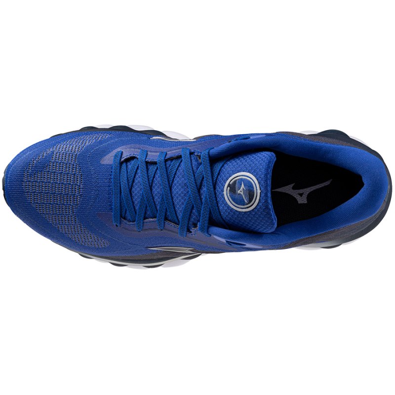 Mizuno WAVE Sky 7 Blauw Wit Zwart | MWMZ6648