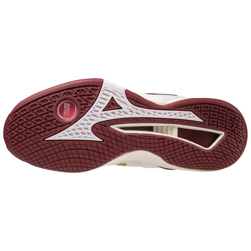 Mizuno WAVE Stealth Neo Wit Bordeaux Goud | GJHJ3044