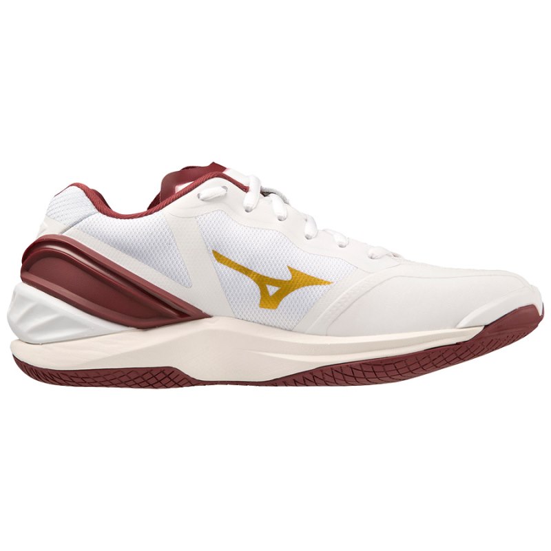 Mizuno WAVE Stealth Neo Wit Bordeaux Goud | GJHJ3044